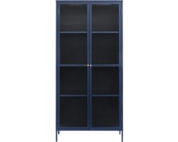 Nordic Home - Olan glazen vitrinekast - 190 cm - blauw