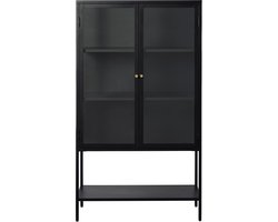 Nordic Home - Ragnar hoog staande vitrinekast - 160 cm - zwart