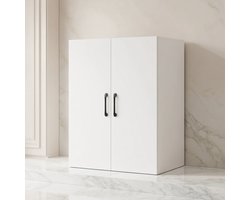 Nordic Loft Schuine Dakkast met 2 Deuren – 100x80x51,5 cm – Witte Kledingkast voor Zolder met Schuine Wand – 4 Laags Opbergkast voor Schuin Dak – Multifunctionele Opbergkast Slaapkamer & Thuiskantoor House&Garden