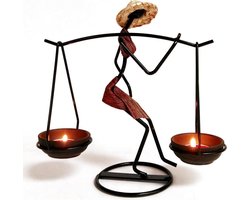 Nordic metalen kandelaar home decoratie kaars  (Rood)