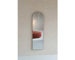Nordic Style® Boogspiegel 170x50cm - Greige - Scandinavische Spiegels - Halfrond - Pas spiegel - Staande spiegel - Kleedkamer spiegel - Pas - Boog - Half Rond Ronde - Woonkamer - Wand - Muurspiegel - Muur