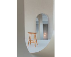 Nordic Style® Boogspiegel 180x80cm - Mat Wit - Scandinavische Spiegels - Halfrond - Pas spiegel - Staande spiegel - Kleedkamer spiegel - Pas - Boog - Half Rond Ronde - Woonkamer - Wand - Muurspiegel - Muur