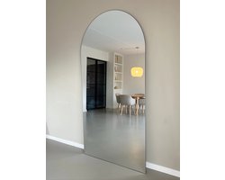 Nordic Style® Boogspiegel 215x110cm - Frameloos - Scandinavische Spiegels - Halfrond - Zonder lijst - Randloos - Frameloos - Pas spiegel - Staande spiegel - Kleedkamer spiegel - Pas - Boog - Half Rond Ronde - Woonkamer - Wand - Muurspiegel - Muur