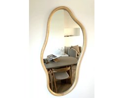 Nordic Style® Organische spiegel 110x60cm - Naturel Grenen hout - Scandinavische Spiegels - Overig - Wandspiegel - Badkamerspiegel - Gangspiegel - Wand - Gang - Badkamer