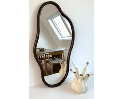 Nordic Style® Organische spiegel 110x60cm - Walnut Grenen hout - Scandinavische Spiegels - Overig - Wandspiegel - Badkamerspiegel - Gangspiegel - Wand - Gang - Badkamer