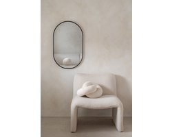 Nordic Style® Ovale spiegel 80x50cm - Zwart - Scandinavische Spiegels - Ovaal - Wandspiegel - Badkamerspiegel - Gangspiegel - Wand - Gang - Badkamer