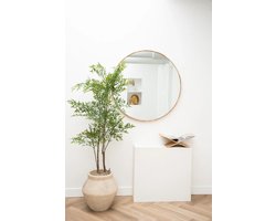 Nordic Style® Ronde spiegel 100x100cm - Naturel - Scandinavische Spiegels - Cirkel - Wandspiegel - Badkamerspiegel - Gangspiegel - Wand - Gang - Badkamer
