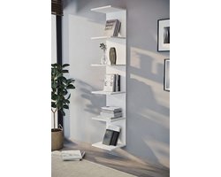Nordiva - Boekenkast - Wandplank - Wandmontage - Wit - 180x34.5x30 cm