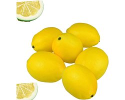 Nordivar - Decoratie Citroenen Kunstmatig Citroengeel voor Tafeldecoratie en Centerpieces, Zomer Decoraties - Set van 6