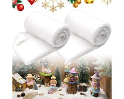 Nordivar - Decoratie Kerstmis sneeuwmat 150 x 40 cm - 2 stuks - Geschikt voor tafels, open haarden en trappen