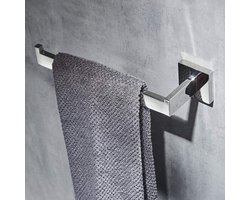 Nordivar - Handdoekhouder Wandmontage in Chroom, Roestvrij Staal, Open-Arm Design - Badkameraccessoire met Enkele Bar