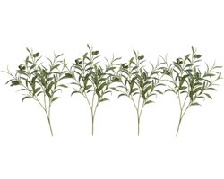 Nordivar - Kunstmatige Olijftakken voor Vazen 19 Inch - Faux Olijf Tak Stengels - Decoratieve Bloemstukken voor Home Decor, Bruiloften en Party