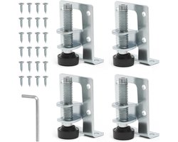 Nordivar - Roestvrij staal Nivelleringspoten - Zware belasting - In hoogte verstelbaar - Meubelpoten - Stelpoten - Meubelrek - Verstelbare poten - Outdoor - Tafel - Bank - Kasten