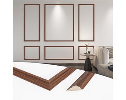 Nordivar - Wandlijsten voor interieurdecoratie in woon- en slaapkamer - Set van 6 - Voorgesneden - Eenvoudig te monteren