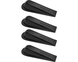 Nordix Deurklem - Deurstopper - Deurwig - 4-delig - Binnen - Zwart - Deurvastzetter - Deurklemmer - Deurstop - Deurwig
