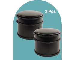 NORDIX Deurstop - 2 stuks - Deurstopper - Deurbuffer - Deurstoppers voor binnen - Mat Zwart - 9x7,5cm - ALTO