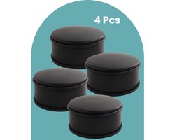 NORDIX Deurstop - 4 stuks - Deurstopper - Deurbuffer - Deurstoppers voor Binnen - Mat Zwart - 11x5.3cm - BASSO