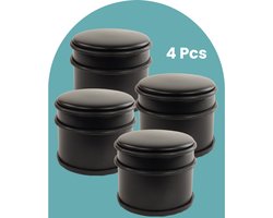 NORDIX Deurstop - 4 stuks - Deurstopper - Deurbuffer - Deurstoppers voor binnen - Mat Zwart - 9x7,5cm - ALTO