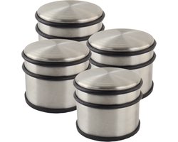 NORDIX Deurstop - 4 Stuks - Deurstopper - Deurstoppers voor Binnen - Deurbuffer - Deurvastzetter - Antislip - RVS - 9cm - ACERO