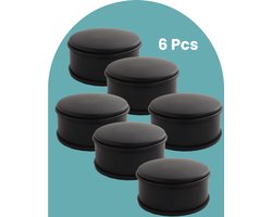 NORDIX Deurstop - 6 stuks - Deurstopper - Deurbuffer - Deurstoppers voor Binnen - Mat Zwart - 11x5.3cm - BASSO