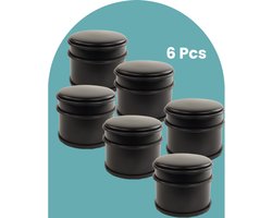 NORDIX Deurstop - 6 stuks - Deurstopper - Deurbuffer - Deurstoppers voor binnen - Mat Zwart - 9x7,5cm - ALTO