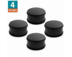 NORDIX Premium Deurstopper - Deurstoppers voor Binnen - Deurstop - Deurbuffer - Set van 4 Stuks - 11x5.3cm - Mat Zwart - BASSO