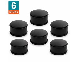 NORDIX Premium Deurstopper - Deurstoppers voor Binnen - Deurstop - Deurbuffer - Set van 6 Stuks - 11x5.3cm - Mat Zwart - BASSO