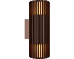 Nordlux Aludra-wandlamp-seaside-up & down-2xE27-bruin metalic