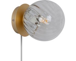 Nordlux Chisell-wandlamp-E14-helder-gewerveld glas-messing