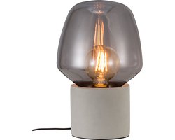 Nordlux Christina 20-tafellamp-E27-beton- lichtgrijs-smoke glas