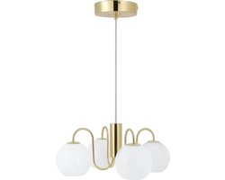 Nordlux Franca-hanglamp-4xE14-opaal glas/messing