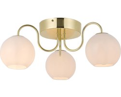 Nordlux Franca-plafondlamp-E14-opaal glas/messing