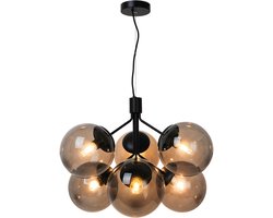 Nordlux Ivona-hanglamp-6xE27-smoke glas/zwart