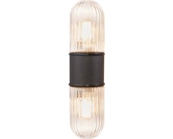 Nordlux Konyo-wandlamp-2xE27-IP54-helder glas/zwart