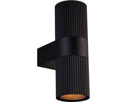 Nordlux Kyklop ripple-wandlamp-2xGU10-zwart