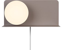 Nordlux Lilibeth-wandlamp-E14-opaal glas-bruin