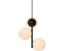 Nordlux Lilly-hanglamp-3x E14-opaal glas/zwart