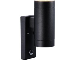 Nordlux Tin Wandlamp Buiten - Sensor - Ø7,6cm - GU10 - IP54 - Zwart - Up&Down