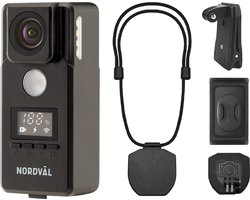 Nordväl BC101F Bodycam – 4K Ultra HD – Tot 10 uur accuduur – Ingebouwde beeldstabilisator – Wifi – 3-zijdige verlichting – Draagbare body camera