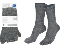 Norfolk - 56% Merino wol Teensokken - Antiblaren - Temperatuurregulatie - Wandelsokken - Sokken Heren - Maat 43-46 - Grijs - Bruges