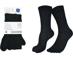 Norfolk - 56% Merino wol Teensokken - Antiblaren - Temperatuurregulatie - Wandelsokken - Sokken Heren - Maat 43-46 - Zwart - Bruges