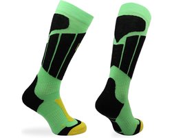 Norfolk Skisokken Kinderen - Merino Wol Climayarn - Antiblaren - Anti Zweet Thermosokken - Skisokken met Schokabsorptie Zonedemping - Warm en Droog - Maat 35-38 - Groen - Aspen Kids