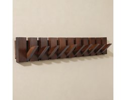 Norly Wandkapstok - Piano Kapstok - Kapstok Hangend - Kapstokken - Donker Eikenhout - 10 haken