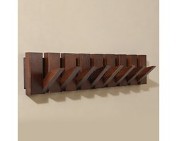 Norly Wandkapstok - Piano Kapstok - Kapstok Hangend - Kapstokken - Donker Eikenhout - 8 haken