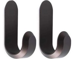 Normann Copenhagen Curve Mini Hooks - Wandhaken Mat Bruin - H 5,8 x B 2,1 x D 3 cm (2 stuks)