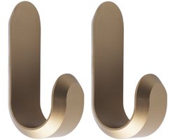 Normann Copenhagen - Curve Wandhaak Mini, mat goud (set van 2)