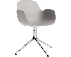 Normann Copenhagen Form Armchair Swivel Stoel Met Aluminium Onderstel Warmgrijs