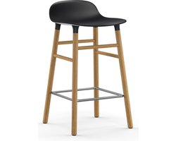 Normann Copenhagen Form Barstool Barkruk 65cm Met Eiken Onderstel Zwart