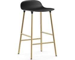Normann Copenhagen Form Barstool Barkruk 65cm Met Messing Onderstel Zwart