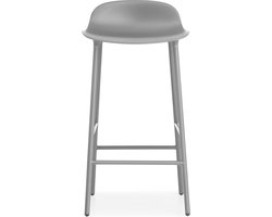 Normann Copenhagen Form Barstool barkruk 75 cm met stalen onderstel grijs